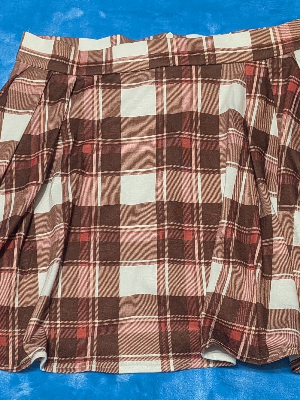 🤎 Plaid Pleated Women’s Skirt Brown & Cream 🤎